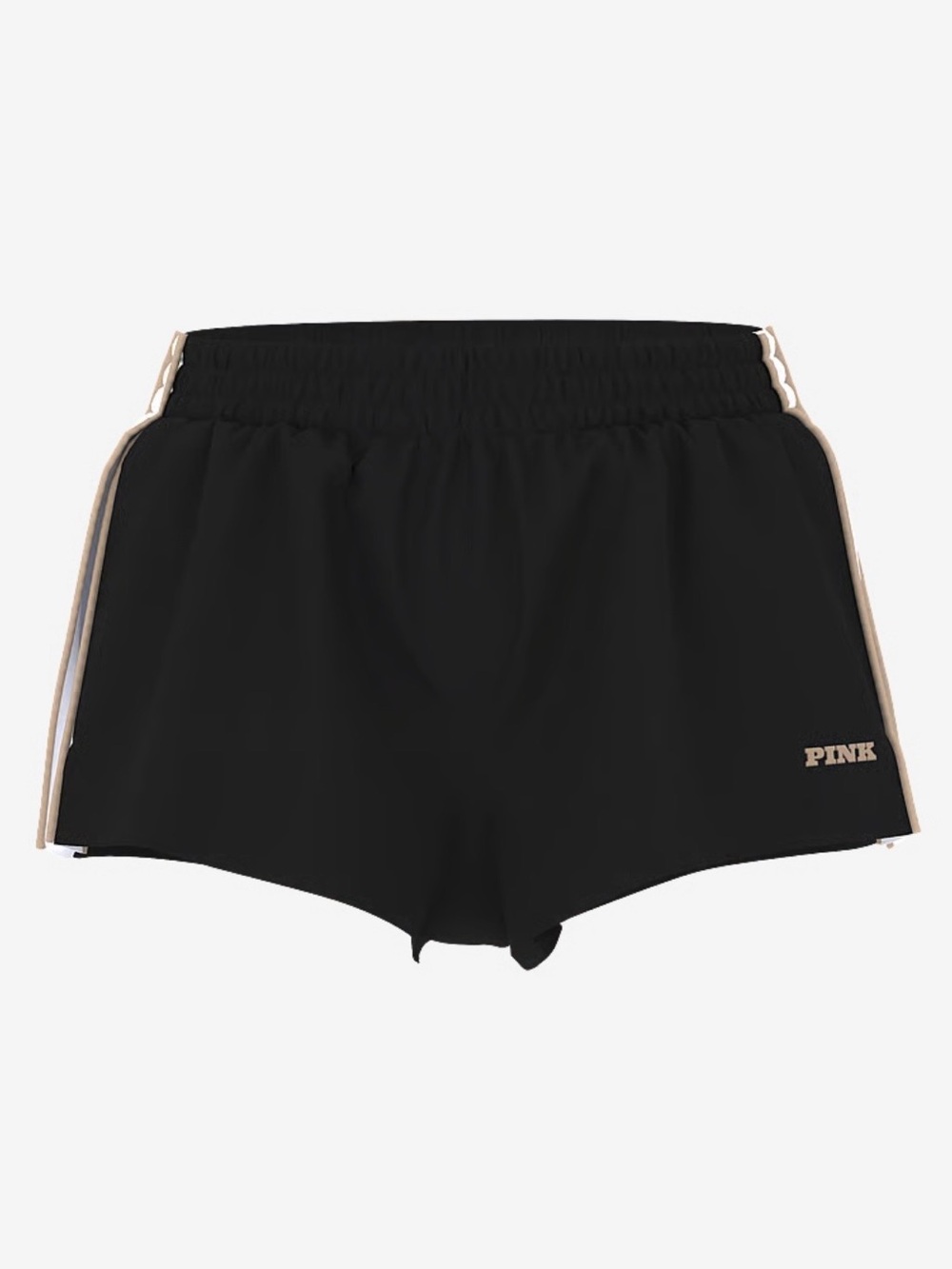 PINK Victoria's Secret Black Athletic Shorts with Tan Side Trim